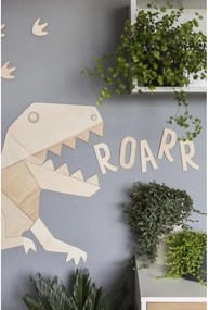 Drevená nástenná dekorácia Origami T-rex – dinosaurus do detskej izby S