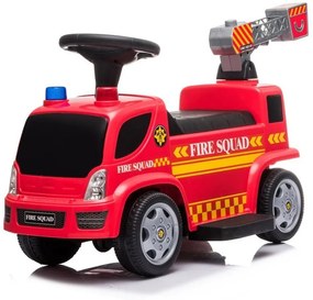 LEAN CARS Odrážadlo hasičské s rebríkom na baterky červené