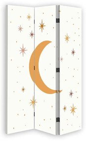 Ozdobný paraván Hvězdy Měsíc Noc - 110x170 cm, trojdielny, korkový paraván