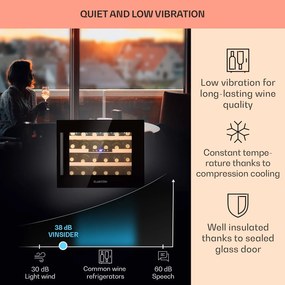 Klarstein Vinsider 24 Onyx Edition, vstavaná vinotéka, energet. trieda G