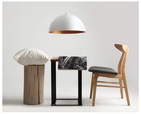 Biele závesné svietidlo s detailom v medenej farbe CustomForm Lord, ø 50 cm