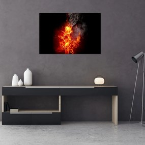 Obraz - Ruže v ohni (90x60 cm)