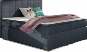 Manželská posteľ Boxspring 160 cm Abbie (modrá) (s matracmi)
