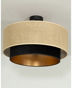 Prisadený luster SARTA 1xE27/60W/230V čierny/juta