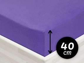 Jersey napínacie prestieradlo na extra vysoký matrac JR-013 Fialové 100 x 200 - výška 40 cm