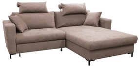 Rozkladacia rohová sedacia súprava HORTA do tvaru L, pravá, ružová, s úložným priestorom