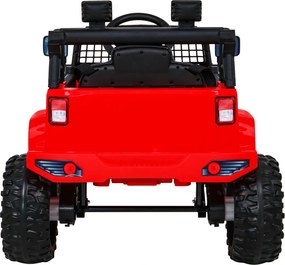 Ramiz Autíčko Jeep Dark Night na batérie pre deti červené + pomalý štart + EVA kolesá + LED audio