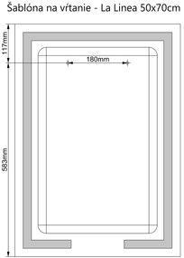 LED zrkadlo La Linea 50x70cm studená biela - dotykový spínač