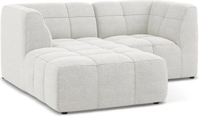 Biela rohová pohovka z textílie buklé (ľavý roh/s leňoškou) Aloha – Makamii
