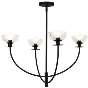 Alora Mood ALM-SYLVIA4-BK-CL - Luster na tyči SYLVIA 4xE14/40W/230V čierna