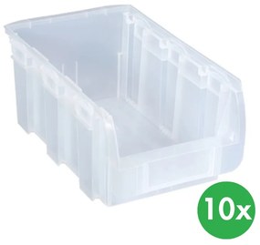 Plastový box COMPACT, 210 x 350 x 150 mm, 10 ks, priehľadný