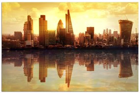 Obraz na plátne - Západ slnka  Londýn 128A (100x70 cm)