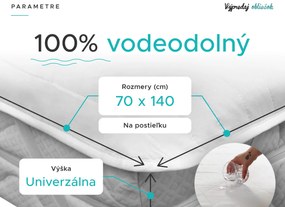 Nepremokavý chránič na matrac PREŠÍVANÝ na postieľku 70x140 cm