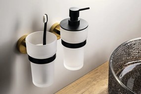 Sapho Sapho, LARISSA pohár, mliečne sklo, čierna/zlatá matná, WS004BG