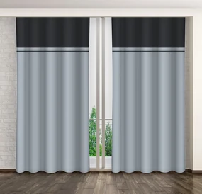 Originálny sivý záves do spálne na štipce Dĺžka: 250 cm