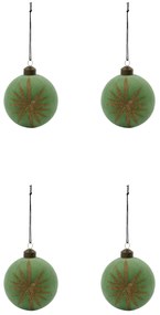 House Doctor Sklenené vianočné ozdoby Mint – set 4 ks