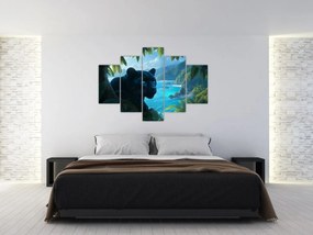 Obraz - Čierny panter v džungli (150x105 cm)