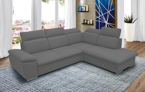Rohová sedacia súprava Aldon, šedá tkanina, pravý roh