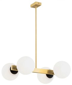 Argon 1767 - Luster na tyči FREEMONT 4xE27/15W/230V zlatá/biela/čierna
