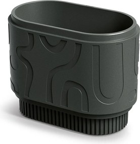 Plastový květináč FOLKAS ROUNDOS CASE tmavě šedý