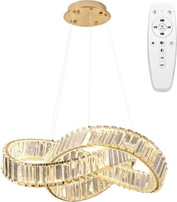 Toolight Toolight, LED závesné svietidlo 58cm, 49W, APP1538-CP, zlatá lesklá, OSW-05474