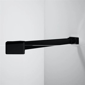HÜPPE Design Pure samostatne stojaca bočná stena, šírka 1000 mm, výška 2000 mm, rohová vzpera, farba Black Edition, sklo číre, 8P1123123321