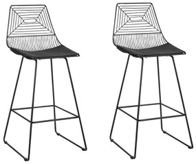 Sada 2 kovových barových stoličiek čierna BISBEE Beliani