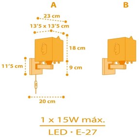 Dalber 64649 - Detské nástenné svietidlo LITTLE CHICKEN 1xE27/15W/230V