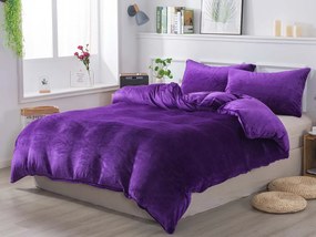 Francúzske mikroplyšové obliečky JORGA Exclusive - tmavo fialové