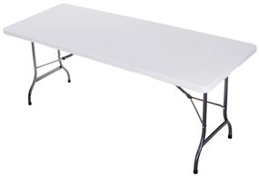 Záhradný cateringový stôl skladací | 180x70 cm biely