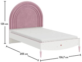 Detská posteľ Susy 120x200cm - biela/ružová