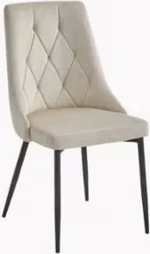 Set 2 stoličiek IMOLA - svetlý béžový zamat / čierne nohy