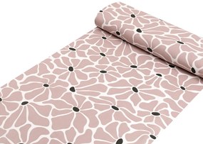 Biante Detské bavlnené posteľné obliečky do postieľky Sandra SA-483 Hnedoružové designové kvety na bielom Do postieľky 90x120 a 40x60 cm