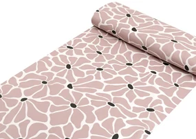 Biante Detské bavlnené posteľné obliečky do postieľky Sandra SA-483 Hnedoružové designové kvety na bielom Do postieľky 90x120 a 40x60 cm