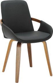 Jedálenská stolička Bertol koženka - orech/čierna