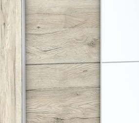 Šatníková skriňa Heimo, 125 cm, dub san remo/biela