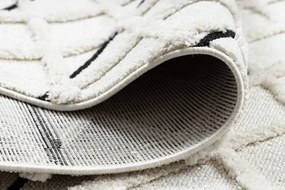 Koberec SEVILLA Y611A mreža, diamanty hnedý / biely, Maroko, Shaggy