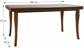 Kondela Rozkladací jedálenský stôl, samoa king, 160-203x90x82 cm, KORA ST