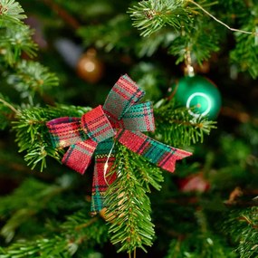 Vianočná dekorácia BOWE mašľa, károvaná 711114 (3 ks)