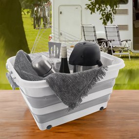 Skladací úložný box s vekom, KEMP, 30 l - 54 x 39 x 28 cm