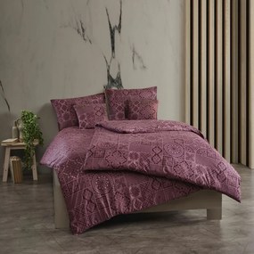 Kvalitex Bavlnené obliečky Tokyo vínová, 240 x 200 cm, 2 ks 70 x 90 cm