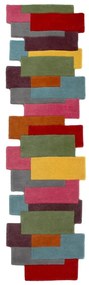 Farebný vlnený behúň Flair Rugs Abstract Collage, 60 x 230 cm