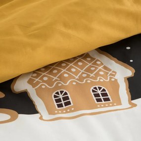 Vianočné posteľné obliečky s pernikovou krajinou 2 časti: 1ks 140x200 + 1ks 70x80