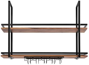furniture-nabytek.cz - Masívna závesná polica Aro z kovu a dreva, lakovaná, hnedá – 120 cm