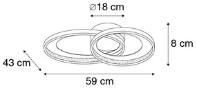 Stropné svietidlo čierne 59 cm vrátane LED 3-stupňové stmievateľné - Anita