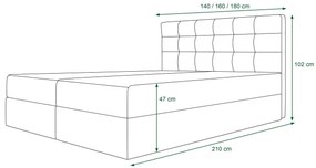 Moderná posteľ s úložným priestorom 180x200 STIG 5 - antracit