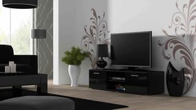 Televízny stolík Cama SOHO RTV 140 S4 čierny mat/čierny lesk