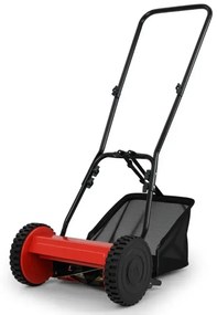 Ručne vedená kosačka na trávu so šírkou záberu 30 cm 18,5 l zberný kôš červená