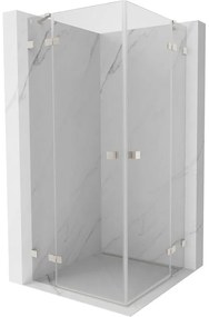 Mexen Lunar Duo, výklopný sprchový kút 85 x 85 cm, 8mm číre sklo, oceľový profil, 834-085L-085P-97-00
