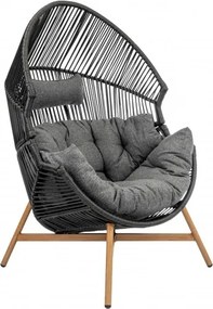 MI Ratanové kreslo HOLAND čierne